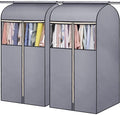 SLEEPING LAMB 43'' Garment Bags for Closet Storage with Zippers Completely Closed Wardrobe for Hanging Clothes Suits Coats Cover, 2 Packs, Grey(Hanging Rod Not Included)