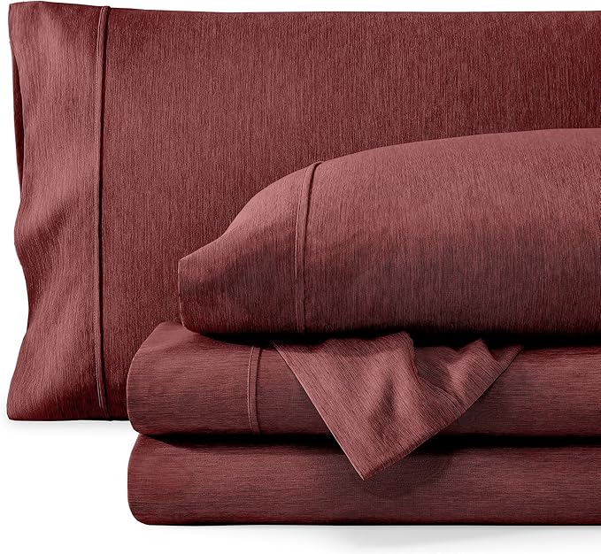 Bare Home King Sheet Set - Luxury 1800 Ultra-Soft Microfiber Double Brushed - Deep Pockets - Easy Fit - 4 Piece Set - Bedding Sheets & Pillowcases (King, Heathered Rose)