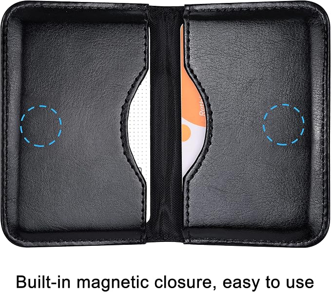 Wisdompro Business Card Holder, 2-Sided Folio Name Card Case | PU Leather Credit Card Holder Wallet with Magnetic Shut, Ultra Slim and Thin, for Business Cards & ID Cards, Men and Women