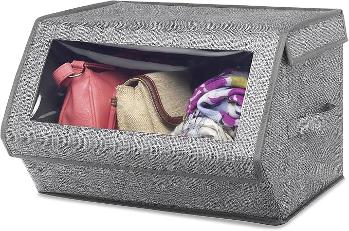 Whitmor Stackable Window Box, Crosshatch Gray (Pack of 6)