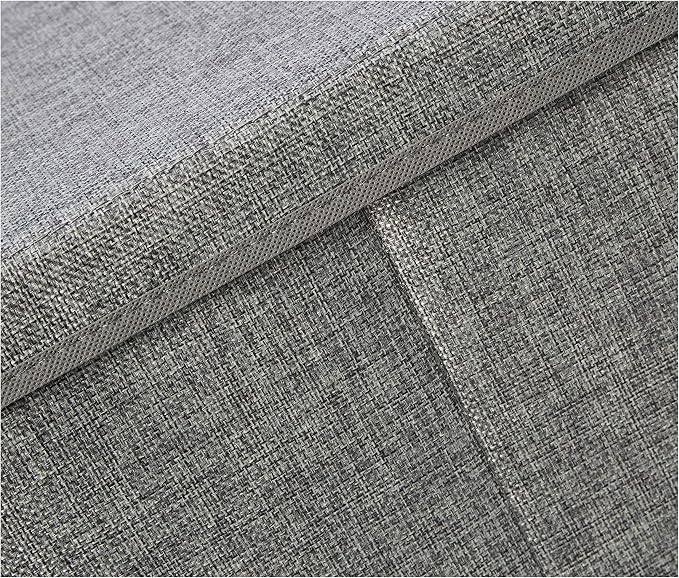 Amazon Basics Foldable Burlap Cloth Cube Storage Bins with Lid, Collapsible Organizing Containers, Stackable and Sturdy, Gray, (Pack of 10)