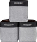 DECOMOMO Extra Large Storage Baskets, 54.5L Fabric Storage Bins for Organizing Linen Closet, Nursery (Grey & Black, XXXL - 3 pack)
